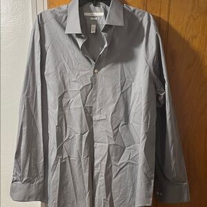 100% Cotton Perry Ellis Portfolio Slim Fit Gray Shirt